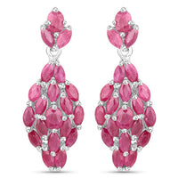 4.12 Carat Genuine Ruby .925 Sterling Silver Earrings