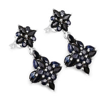 3.33 Carat Genuine Blue Sapphire .925 Sterling Silver Earrings
