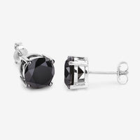 3.08 Carat Genuine Black Diamond 14K White Gold Earrings