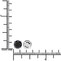 3.08 Carat Genuine Black Diamond 14K White Gold Earrings