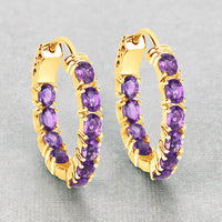 3.20 Carat Genuine Amethyst .925 Sterling Silver Earrings
