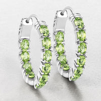 3.40 Carat Genuine Peridot .925 Sterling Silver Earrings