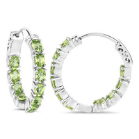 3.40 Carat Genuine Peridot .925 Sterling Silver Earrings
