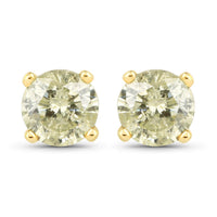 1.15 Carat Genuine LB Diamond 14K Yellow Gold Earrings