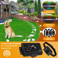 1Set Electric Dog Fence System Pet Tone Shock Boundary Containment Water Resistant Collar Receiver For Small Medium Larg