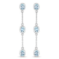 2.16 Carat Genuine Blue Topaz .925 Sterling Silver Earrings