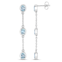 2.16 Carat Genuine Blue Topaz .925 Sterling Silver Earrings