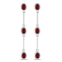 2.70 Carat Genuine Garnet .925 Sterling Silver Earrings