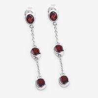 2.70 Carat Genuine Garnet .925 Sterling Silver Earrings