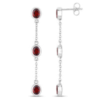 2.70 Carat Genuine Garnet .925 Sterling Silver Earrings
