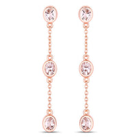 1.62 Carat Genuine Morganite .925 Sterling Silver Earrings