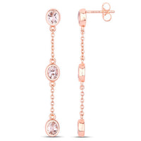 1.62 Carat Genuine Morganite .925 Sterling Silver Earrings