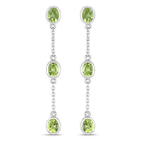 2.10 Carat Genuine Peridot .925 Sterling Silver Earrings