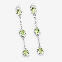 2.10 Carat Genuine Peridot .925 Sterling Silver Earrings