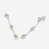 2.10 Carat Genuine Peridot .925 Sterling Silver Earrings