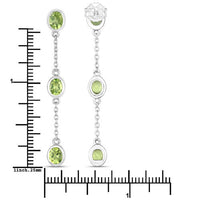 2.10 Carat Genuine Peridot .925 Sterling Silver Earrings