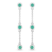 0.60 Carat Genuine Emerald .925 Sterling Silver Earrings