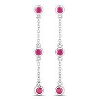 0.78 Carat Genuine Ruby .925 Sterling Silver Earrings