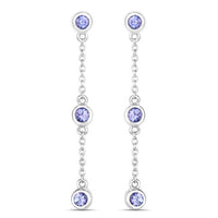 0.60 Carat Genuine Tanzanite .925 Sterling Silver Earrings