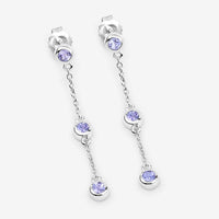 0.60 Carat Genuine Tanzanite .925 Sterling Silver Earrings
