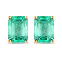 2.75 Carat Genuine Ethiopian Emerald 14K Yellow Gold Earrings