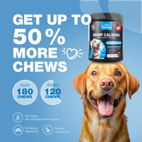 Hemp Calming Chews for Dogs Anxiety Relief L-Theanine & Chamomile