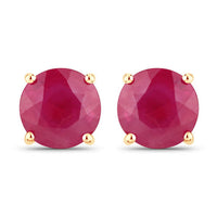 0.86 Carat Genuine Ruby 14K Yellow Gold Earrings