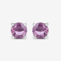 1.30 Carat Genuine Pink Sapphire 10K White Gold Earrings