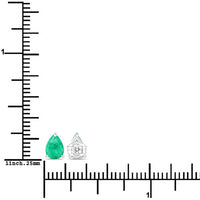 0.70 Carat Genuine Zambian Emerald 14K White Gold Earrings