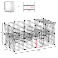 36 Panels Small Animal Playpen with Door, DIY C & C Cage for Guinea Pigs with Ramp, Portable Metal Wire Yard for Rabbit,