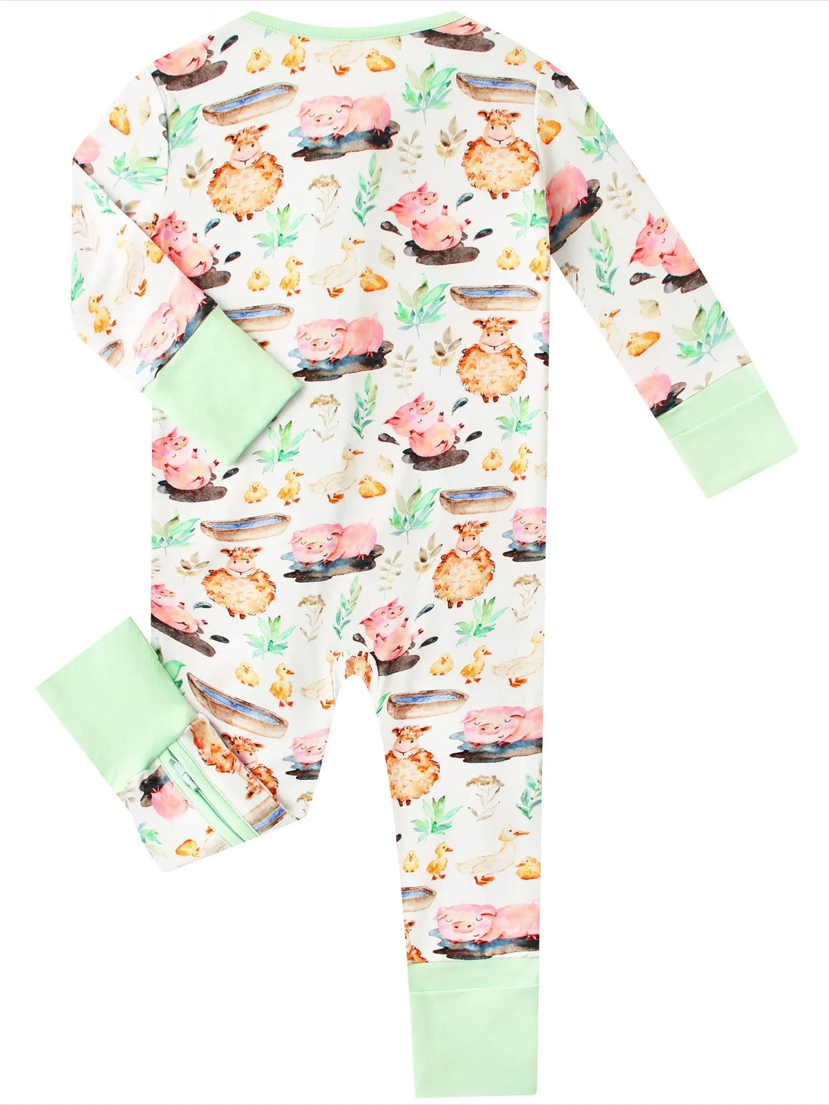 PoshTOT Little Yellow Sheep Bamboo Baby Convertible Zippy Romper - BIG FRENCHIES