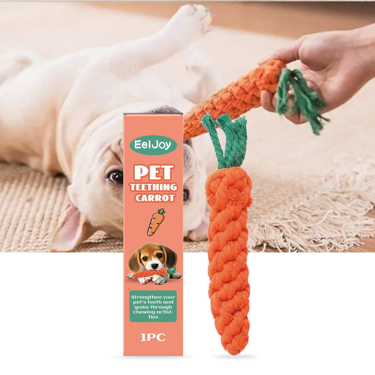 EELJOY Carrot-Shaped Pet Chew Toy, 1 Piece