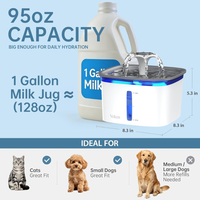 Innovation Award Winner 95oz Pet Fountain, Automatic Cat Water Fountain Dog Water Dispenser With Replacement Filters For