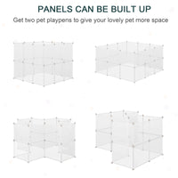 Small Animal Cage Plastic Chinchilla Cage 12 Panels for Bunny Chinchilla Guinea Pig, 18" x 14", White