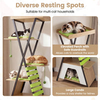 73" Multi-Level Cat Tree with Condo & Perch, Multi-Cat Climbing Tower with Scratching Pad & Interactive Toys
