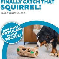 Squirrel Dog Toy Interactive 2in1 Plush Puzzle With 6 Squeaky Removable Squirrels