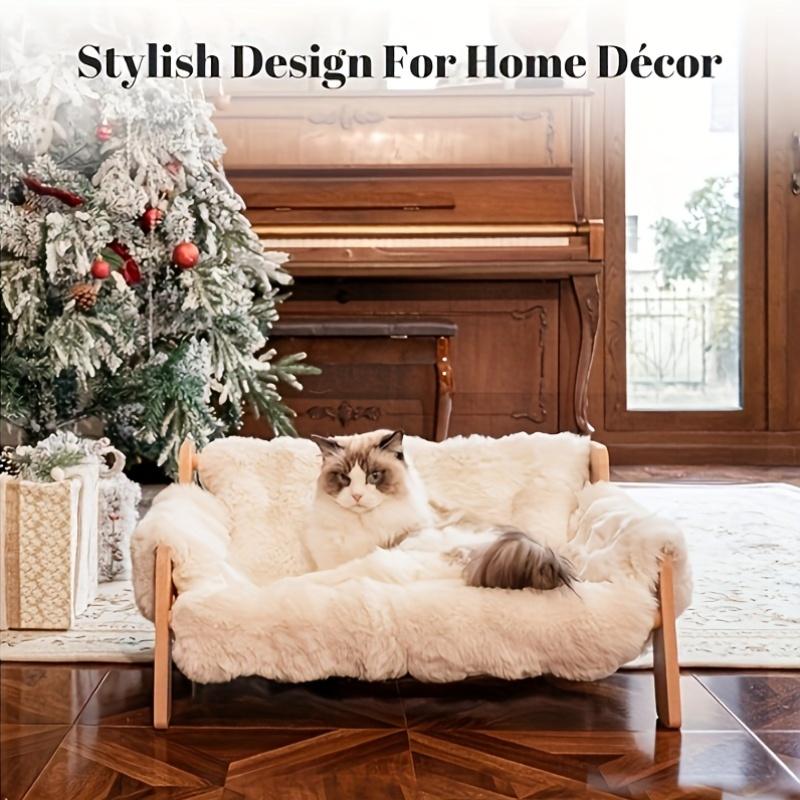 Cat Sofa Bed, Soft Plush Pet Sofa With Removable And Washable Cover, Non-slip Edge, Suitable For Indoor Cats And Small D