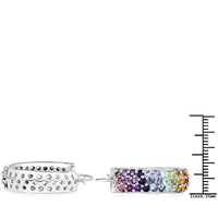 8.79 Carat Genuine Multi Stones .925 Sterling Silver Earrings