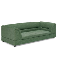 Oversized Pet Sofa, Curved Armrest Rectangular Dog Sofa, Linen Fabric Comfort Pet Couch for Large & Oversized Dogs-Olive