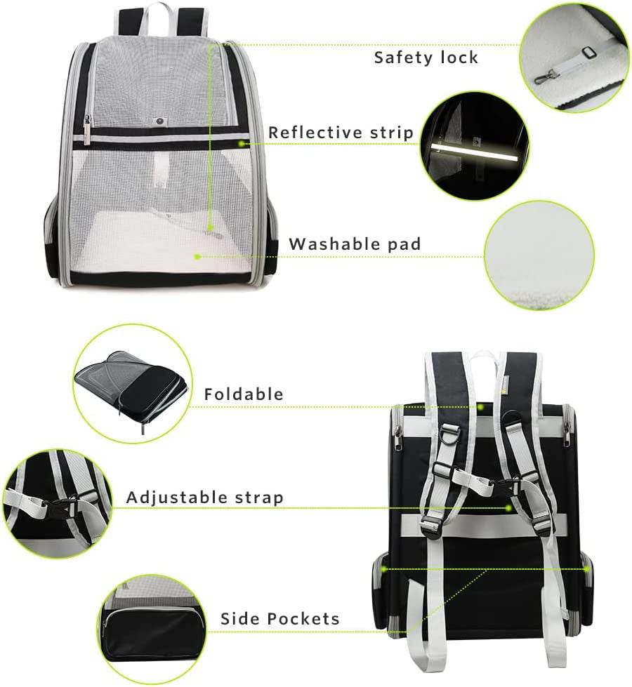 Texsens Innovative Traveler Bubble Backpack Pet Carriers for Cats and Dogs (Black) - BIG FRENCHIES