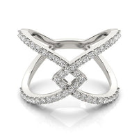 14k White Gold Fancy Entwined Design Diamond Ring (1/2 cttw)