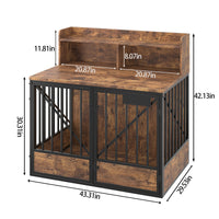 Dog Crate Large Capacity Multifunctional Spacious Top Pet Kennel With 2 Open Storage Compartment