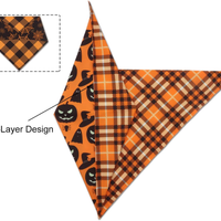 Dog Bandanas 2PCS Halloween Pumpkin Spider Web Large Dogs