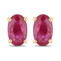 0.54 Carat Genuine Ruby 14K Yellow Gold Earrings