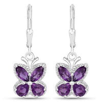 2.12 Carat Genuine Amethyst .925 Sterling Silver Earrings