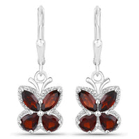 2.60 Carat Genuine Garnet .925 Sterling Silver Earrings