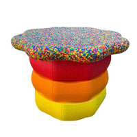 Flower-shaped Balance Board for Stepping Stones in Rainbow Confetti - BIG FRENCHIES