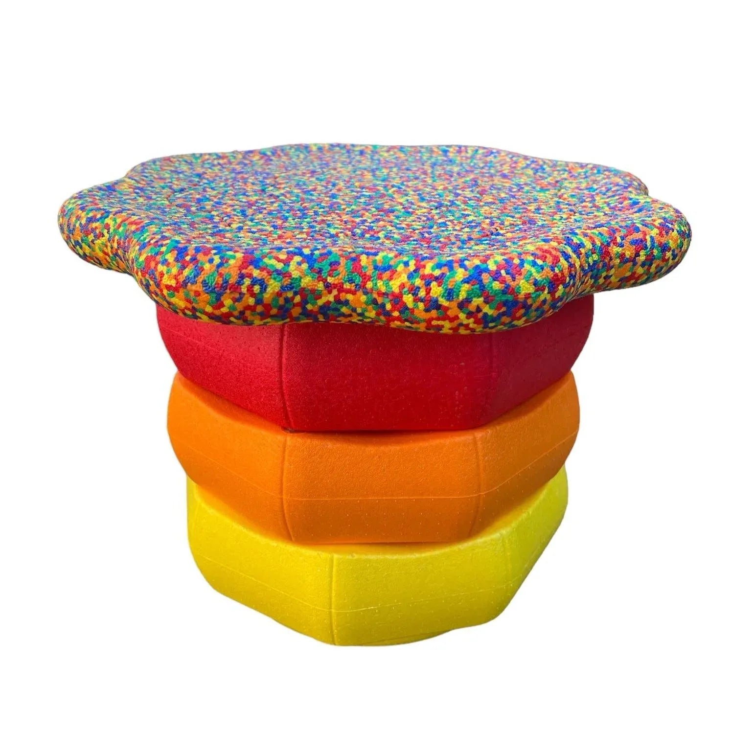 Flower-shaped Balance Board for Stepping Stones in Rainbow Confetti - BIG FRENCHIES