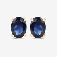 1.90 Carat Genuine Blue Sapphire 10K Yellow Gold Earrings