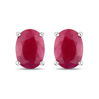1.70 Carat Genuine Ruby 10K White Gold Earrings